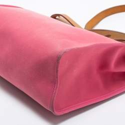 Pre Owned Hermes Rose Lipstick/Natural Canvas and Leather Herbag Zip 31 Bag