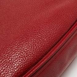 Pre Owned Hermes Rouge Grenat Togo Leather Evelyne III GM Bag