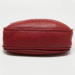 Pre Owned Hermes Rouge Grenat Togo Leather Evelyne III GM Bag