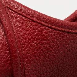 Pre Owned Hermes Rouge Grenat Togo Leather Evelyne III GM Bag