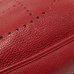Pre Owned Hermes Rouge Grenat Togo Leather Evelyne III GM Bag