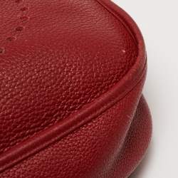 Pre Owned Hermes Rouge Grenat Togo Leather Evelyne III GM Bag