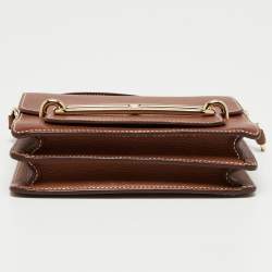 Pre Owned Hermes Gold Evercolor Leather Gold Plated Roulis 18 Bag