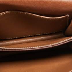 Pre Owned Hermes Gold Evercolor Leather Gold Plated Roulis 18 Bag