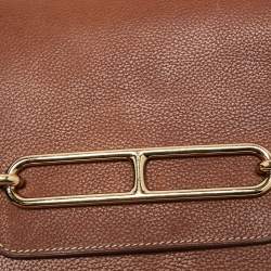 Pre Owned Hermes Gold Evercolor Leather Gold Plated Roulis 18 Bag