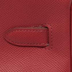 Pre Owned Hermes Rouge Pivoine Epsom Leather Gold Plated Birkin 35 Bag
