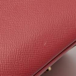 Pre Owned Hermes Rouge Pivoine Epsom Leather Gold Plated Birkin 35 Bag