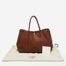 Pre Owned Hermes Gold Negonda Leather Garden Party 36 Bag