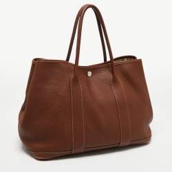 Pre Owned Hermes Gold Negonda Leather Garden Party 36 Bag