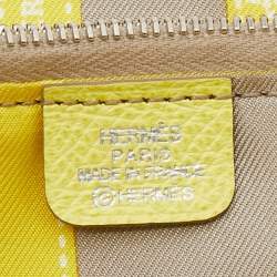 Pre Owned Hermes Soufre Epsom Leather Silk'In Classic Long Wallet