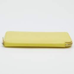 Pre Owned Hermes Soufre Epsom Leather Silk'In Classic Long Wallet