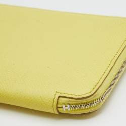 Pre Owned Hermes Soufre Epsom Leather Silk'In Classic Long Wallet