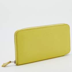 Pre Owned Hermes Soufre Epsom Leather Silk'In Classic Long Wallet
