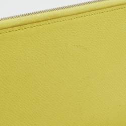 Pre Owned Hermes Soufre Epsom Leather Silk'In Classic Long Wallet