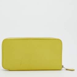 Pre Owned Hermes Soufre Epsom Leather Silk'In Classic Long Wallet