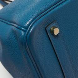 Hermes Cobalt Togo Leather Gold Plated Birkin 35 Bag
