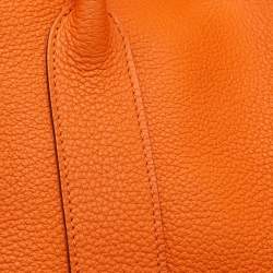 Pre Owned Hermes Orange Negonda Leather Garden Party 36 Tote