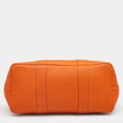 Pre Owned Hermes Orange Negonda Leather Garden Party 36 Tote