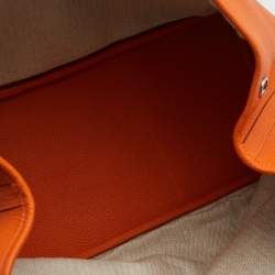 Pre Owned Hermes Orange Negonda Leather Garden Party 36 Tote