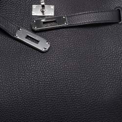 Pre Owned Hermes Prunoir Fjord Leather Palladium Hardware So Kelly 26 Bag