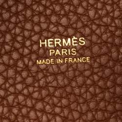 Pre Owned Hermes Gold Taurillon Clemence Leather Picotin Lock 18 Bag