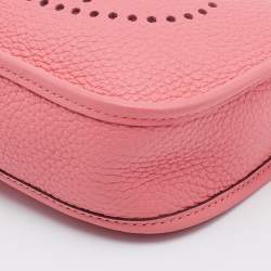 Pre Owned Hermes Rose Lipstick Taurillon Clemence Leather Evelyne TPM Bag