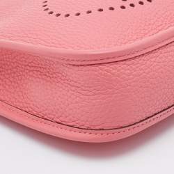 Pre Owned Hermes Rose Lipstick Taurillon Clemence Leather Evelyne TPM Bag