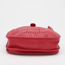 Pre Owned Hermès Rouge Piment Taurillon Clemence Leather Evelyne III 29 Bag