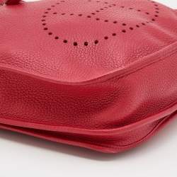 Pre Owned Hermès Rouge Piment Taurillon Clemence Leather Evelyne III 29 Bag