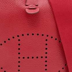 Pre Owned Hermès Rouge Piment Taurillon Clemence Leather Evelyne III 29 Bag