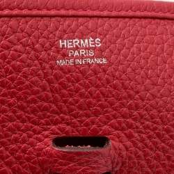 Pre Owned Hermès Rouge Piment Taurillon Clemence Leather Evelyne III 29 Bag