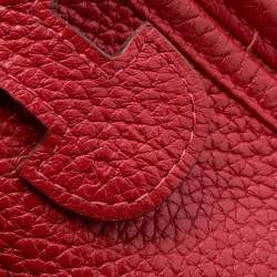 Pre Owned Hermès Rouge Piment Taurillon Clemence Leather Evelyne III 29 Bag