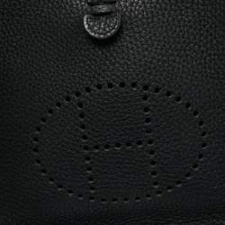 Hermes Noir Taurillon Clemence Leather Evelyne TPM Bag 