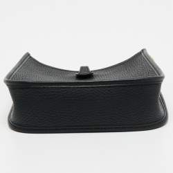 Hermes Noir Taurillon Clemence Leather Evelyne TPM Bag 