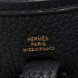 Hermes Noir Taurillon Clemence Leather Evelyne TPM Bag 