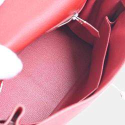 Pre Owned Hermes Taurillon Clemence Kelly handbag red