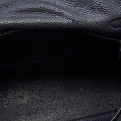 Hermes Bleu Obscur Taurillon Clemence Leather Gold Finish Kelly Retourne 35 Bag