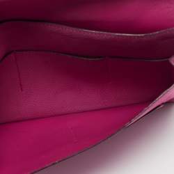 Pre Owned Hermes Rose Tyrien Velvet Leather Dogon Duo Wallet