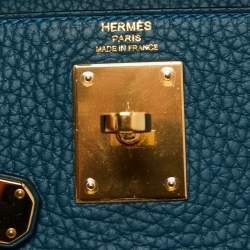 Pre Owned Hermes Colvert Taurillon Clemence Leather Gold Finish Kelly Retourne 28 Bag
