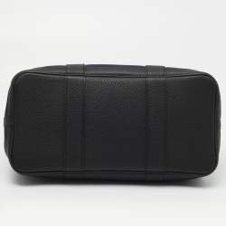 Pre Owned Hermes Noir/Bleu Marine Vache Country Leather and Military Toile Garden Party Pockets 36 Bag