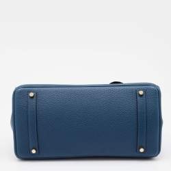 Hermès Bleu De Prusse Togo Leather Gold Plated Birkin 35 Bag