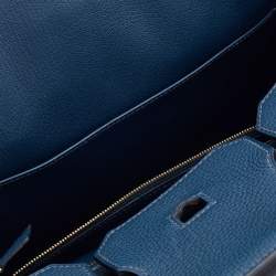 Hermès Bleu De Prusse Togo Leather Gold Plated Birkin 35 Bag