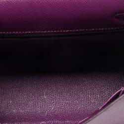Pre Owned Hermes Anemone Epsom Leather Palladium Finish Kelly Sellier 25 Bag