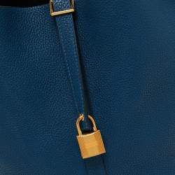Pre Owned Hermes Deep Blue Taurillon Maurice Leather Picotin Lock 22 Bag