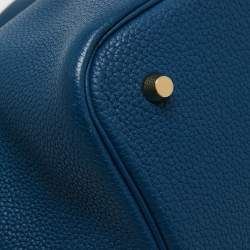 Pre Owned Hermes Deep Blue Taurillon Maurice Leather Picotin Lock 22 Bag