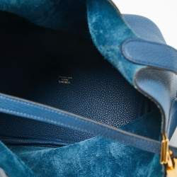 Pre Owned Hermes Deep Blue Taurillon Maurice Leather Picotin Lock 22 Bag