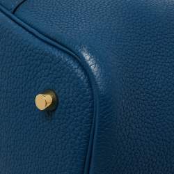 Pre Owned Hermes Deep Blue Taurillon Maurice Leather Picotin Lock 22 Bag