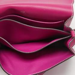 Pre Owned Hermès Rose Purple Evercolor Leather Roulis 23 Bag