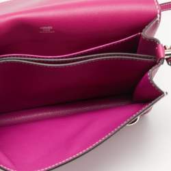 Pre Owned Hermès Rose Purple Evercolor Leather Roulis 23 Bag