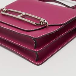 Pre Owned Hermès Rose Purple Evercolor Leather Roulis 23 Bag